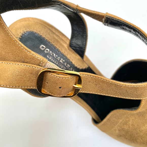 Donna Karan Collection Matte Metallic Leather Platform Slingbacks - Picture 7 of 10